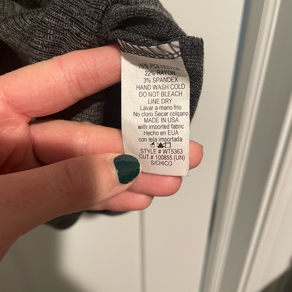 Size Small Charcoal Baby Doll Tank Top GeeGee - Picture 3 of 3